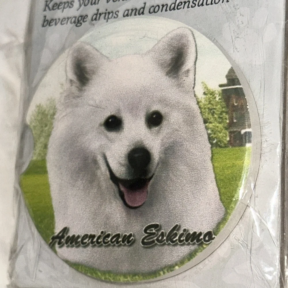 American‎ Eskimo Dog car coaster NEW E & S Pets Brand